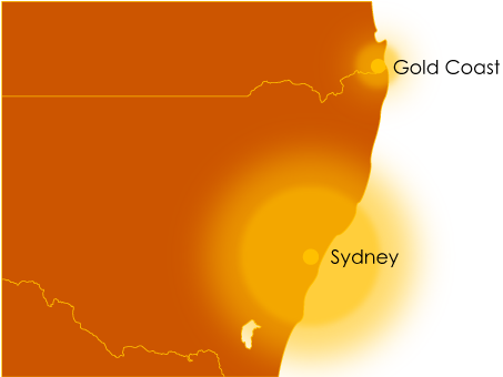 Guardian-Protection-Services-Coverage-map Map of NSW and the border of QLD showing areas Guardian Protection Services cover
